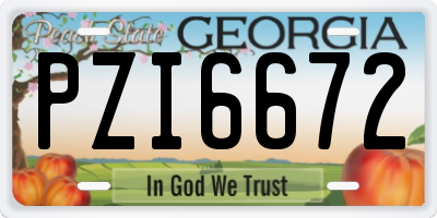 GA license plate PZI6672