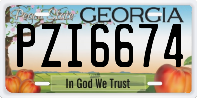 GA license plate PZI6674