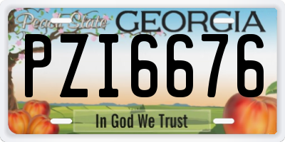 GA license plate PZI6676