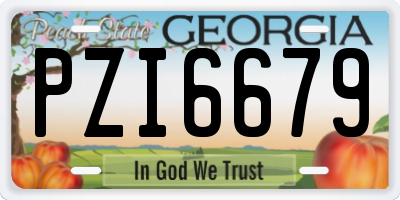 GA license plate PZI6679