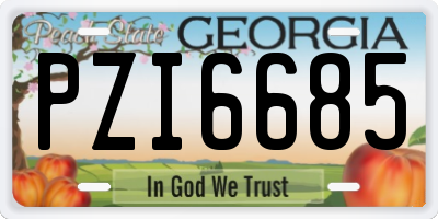 GA license plate PZI6685