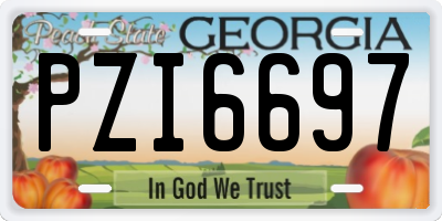 GA license plate PZI6697