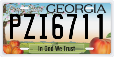 GA license plate PZI6711