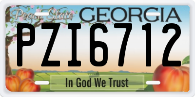 GA license plate PZI6712