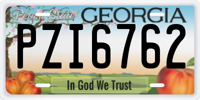 GA license plate PZI6762