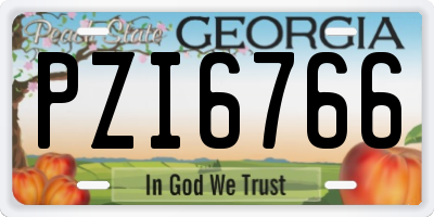 GA license plate PZI6766