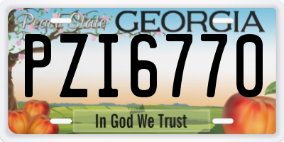 GA license plate PZI6770