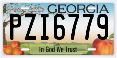 GA license plate PZI6779