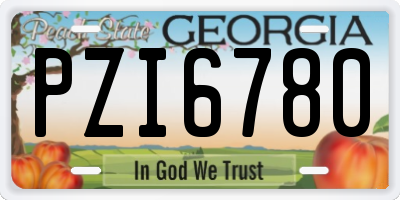 GA license plate PZI6780
