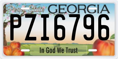 GA license plate PZI6796