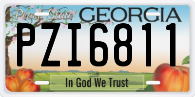 GA license plate PZI6811