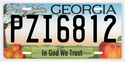 GA license plate PZI6812