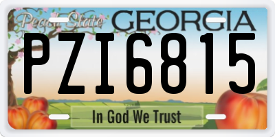 GA license plate PZI6815