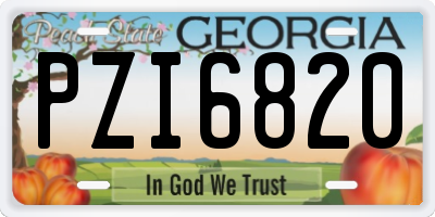 GA license plate PZI6820