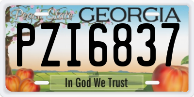 GA license plate PZI6837