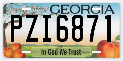 GA license plate PZI6871
