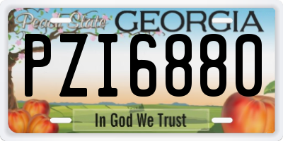 GA license plate PZI6880