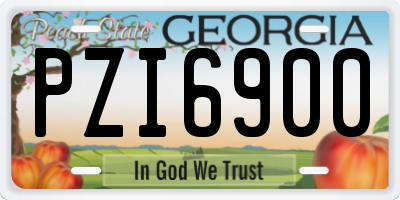 GA license plate PZI6900