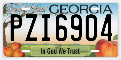 GA license plate PZI6904