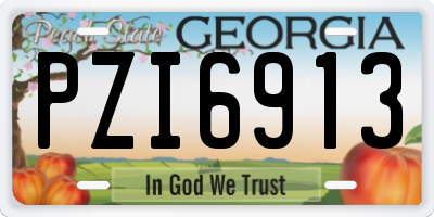 GA license plate PZI6913