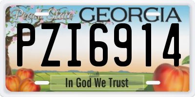 GA license plate PZI6914