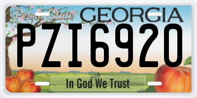 GA license plate PZI6920