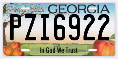 GA license plate PZI6922