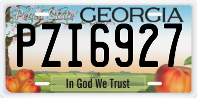 GA license plate PZI6927