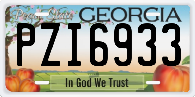 GA license plate PZI6933