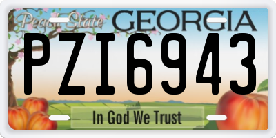 GA license plate PZI6943
