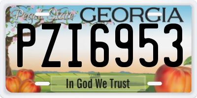GA license plate PZI6953
