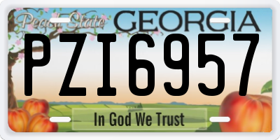 GA license plate PZI6957