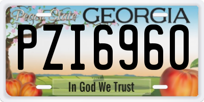GA license plate PZI6960