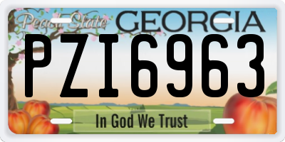 GA license plate PZI6963