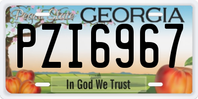 GA license plate PZI6967