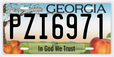 GA license plate PZI6971