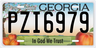 GA license plate PZI6979