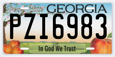 GA license plate PZI6983