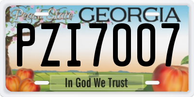 GA license plate PZI7007