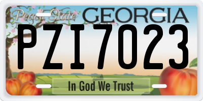 GA license plate PZI7023
