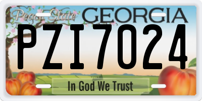 GA license plate PZI7024