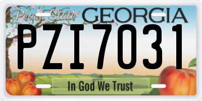 GA license plate PZI7031