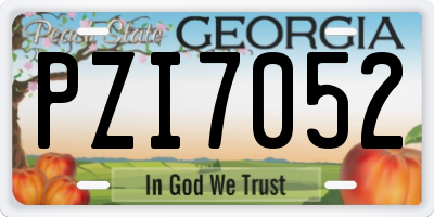 GA license plate PZI7052