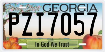GA license plate PZI7057