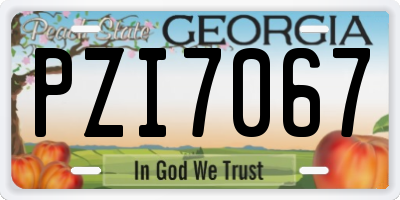 GA license plate PZI7067