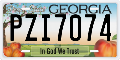 GA license plate PZI7074