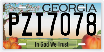 GA license plate PZI7078