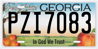 GA license plate PZI7083