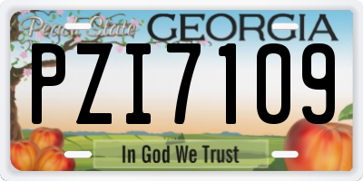 GA license plate PZI7109