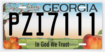 GA license plate PZI7111